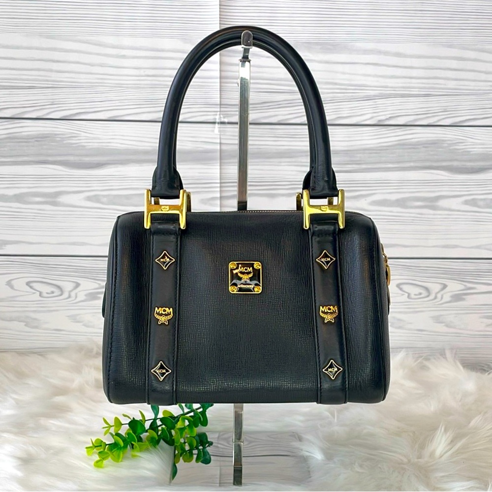 MCM Saffiano Leather Boston Bag‎